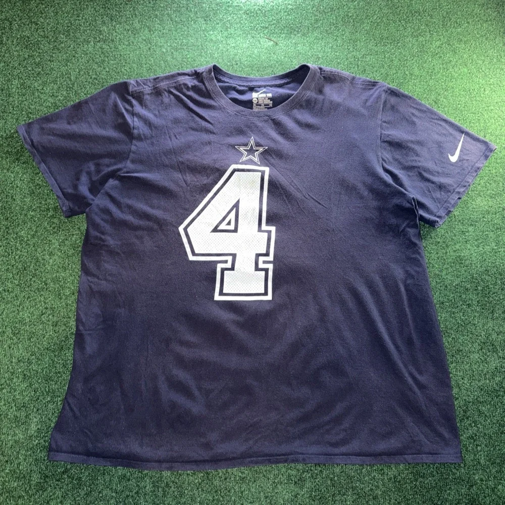 Nike Dallas Cowboys Dak Prescott #4 T Shirt Men's 2XL Blue
